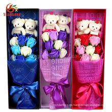 ICTI Wholesale Nizza Hochzeit Teddy Bear Bouquet Plüsch Blumenstrauß Spielzeug für den Valentinstag